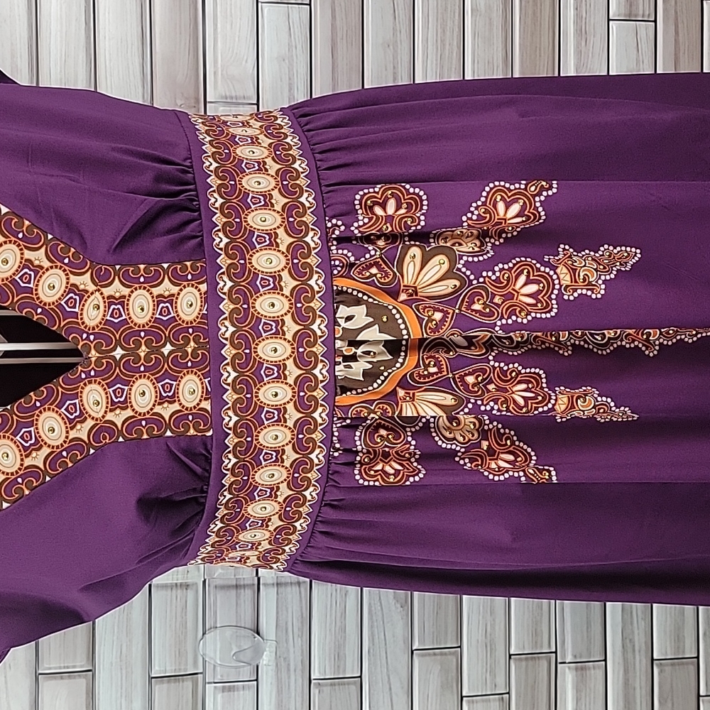 Deep v-neck purple dress - Picture 3 of 12